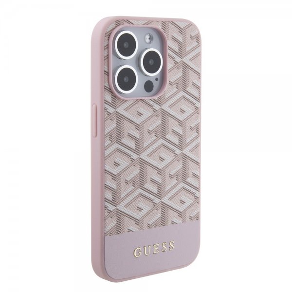 Guess iPhone 15 Pro Max Deksel G Cube MagSafe Rosa