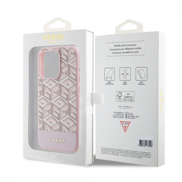 Guess iPhone 15 Pro Max Deksel G Cube MagSafe Rosa