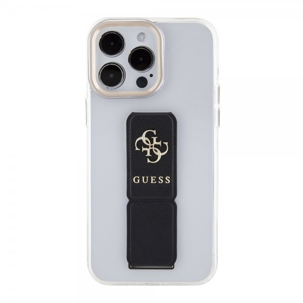 Guess iPhone 15 Pro Max Deksel Grip Stand Clear Transparent