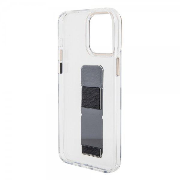 Guess iPhone 15 Pro Max Deksel Grip Stand Clear Transparent