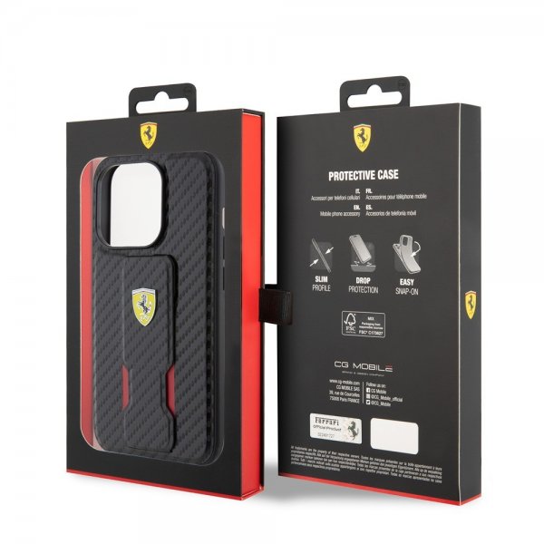 Ferrari iPhone 15 Pro Max Deksel Grip Stand Function Svart