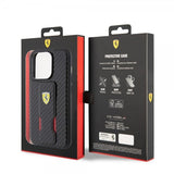 Ferrari iPhone 15 Pro Max Deksel Grip Stand Function Svart