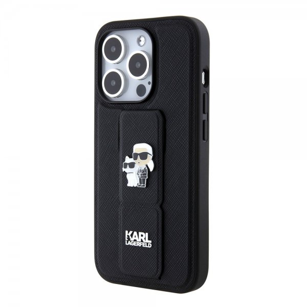 Karl Lagerfeld iPhone 15 Pro Max Deksel Grip Stand Function Svart