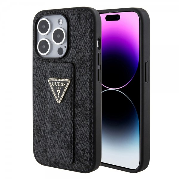 Guess iPhone 15 Pro Max Deksel Grip Stand Function Svart