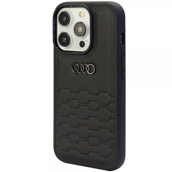 Audi iPhone 15 Pro Max Deksel GT Synthetic Leather Svart