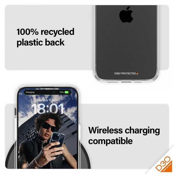 PanzerGlass iPhone 15 Pro Max Deksel HardCase D3O Transparent