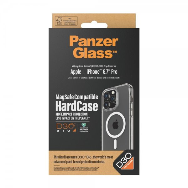 PanzerGlass iPhone 15 Pro Max Deksel HardCase MagSafe D3O Transparent