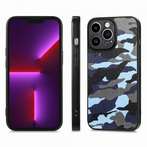 iPhone 15 Pro Max Deksel Kamuflasje Blå