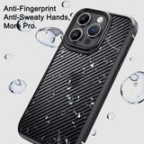 Ipaky iPhone 15 Pro Max Deksel Karbonfibermønster Blå