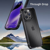 Ipaky iPhone 15 Pro Max Deksel Karbonfibermønster Svart
