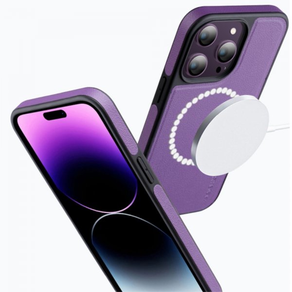 X-Level iPhone 15 Pro Max Deksel Kunstlæder MagSafe Blå