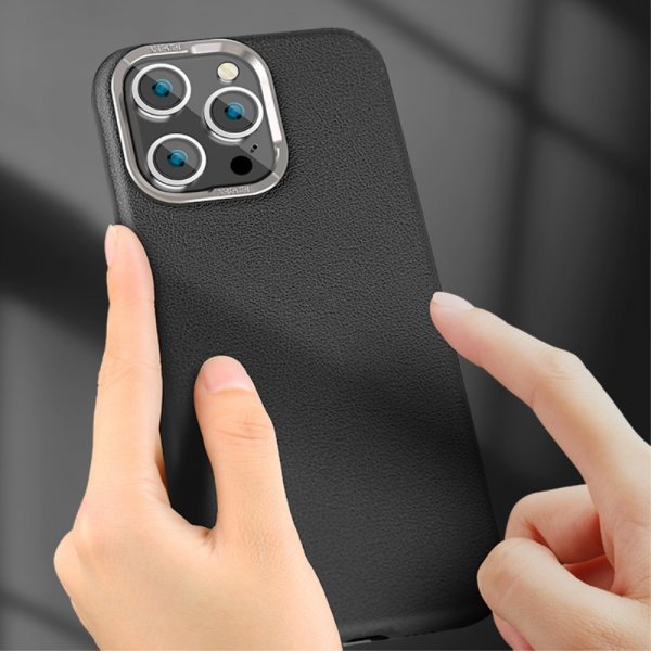 X-Level iPhone 15 Pro Max Deksel Skinntekstur MagSafe Brun