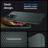 Spigen iPhone 15 Pro Max Deksel Liquid Air Abyss Green