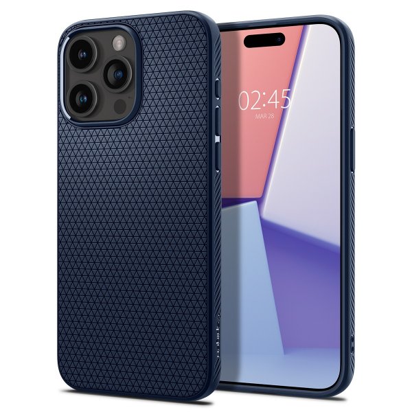 Spigen iPhone 15 Pro Max Deksel Liquid Air Navy Blue