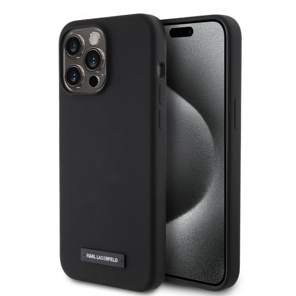 Karl Lagerfeld iPhone 15 Pro Max Deksel Liquid Silicone MagSafe Svart