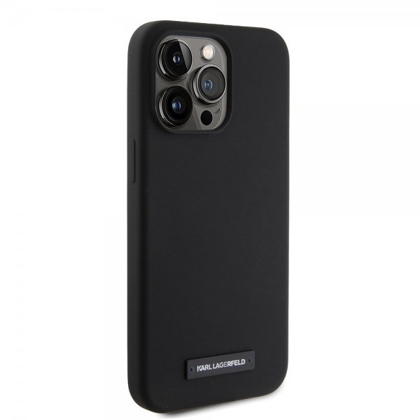 Karl Lagerfeld iPhone 15 Pro Max Deksel Liquid Silicone MagSafe Svart