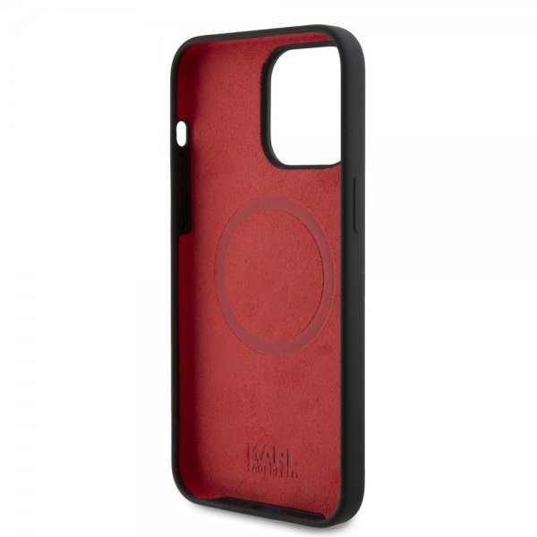 Karl Lagerfeld iPhone 15 Pro Max Deksel Liquid Silicone MagSafe Svart