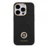Guess iPhone 15 Pro Max Deksel Liquid Silicone Metal Logo Svart