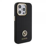 Guess iPhone 15 Pro Max Deksel Liquid Silicone Metal Logo Svart