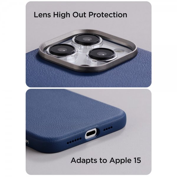 Joyroom iPhone 15 Pro Max Deksel Litchi Pattern Series MagSafe Blå