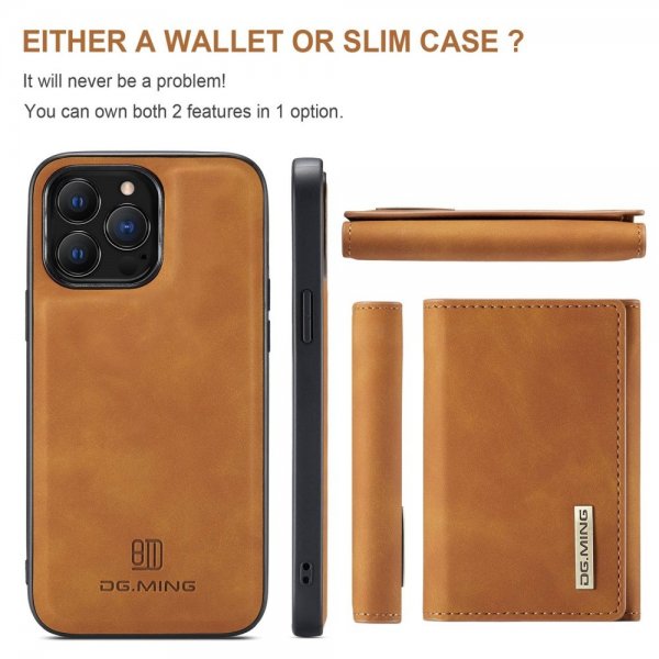 Dg.Ming iPhone 15 Pro Max Deksel M1 Series Avtakbart Kortholder Brun