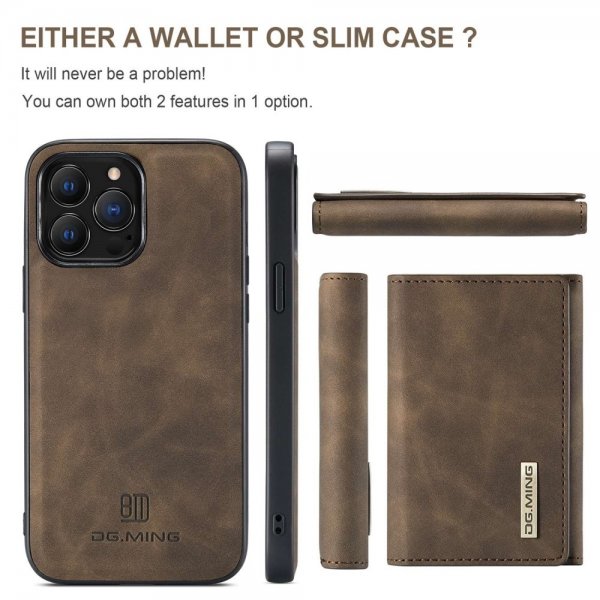 Dg.Ming iPhone 15 Pro Max Deksel M1 Series Avtakbart Kortholder Kaffe