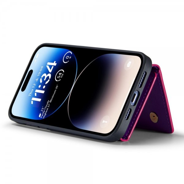 Dg.Ming iPhone 15 Pro Max Deksel M3 Series Avtakbart Kortholder Glitter Lilla
