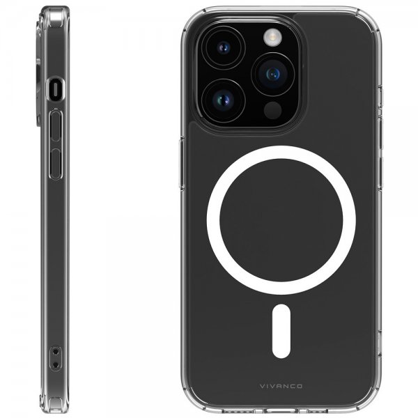 Vivanco iPhone 15 Pro Max Deksel Mag Steady Transparent