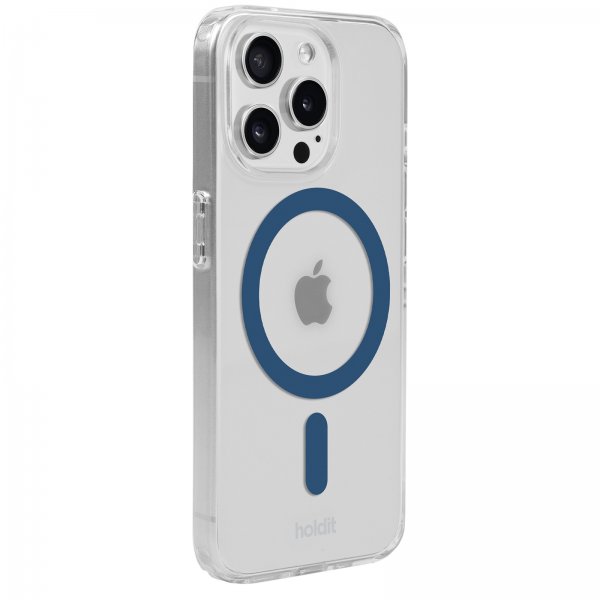 holdit iPhone 15 Pro Max Deksel MagSafe Case Denim Blue Transparent