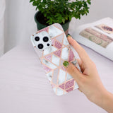iPhone 15 Pro Max Deksel Marmormønster Rosa Grå