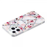 iPhone 15 Pro Max Deksel Marmormønster Rosor Rosa