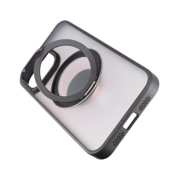 Rvelon iPhone 15 Pro Max Deksel Roterbart Stativ Svart