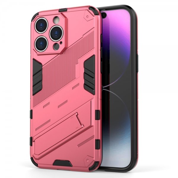 iPhone 15 Pro Max Deksel med Stativ Magenta