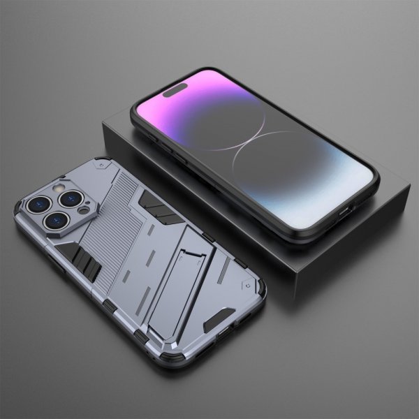 iPhone 15 Pro Max Deksel med Stativ Mørkeblå