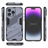 iPhone 15 Pro Max Deksel med Stativ Mørkeblå