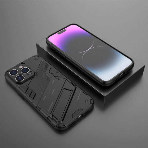iPhone 15 Pro Max Deksel med Stativ Svart