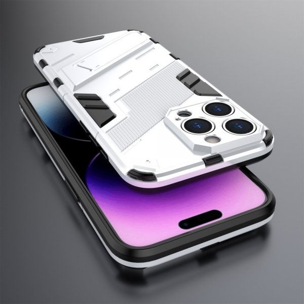 iPhone 15 Pro Max Deksel med Stativ Hvit