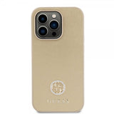 Guess iPhone 15 Pro Max Deksel Metal Logo Strass Gull