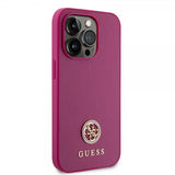 Guess iPhone 15 Pro Max Deksel Metal Logo Strass Metallic Rosa