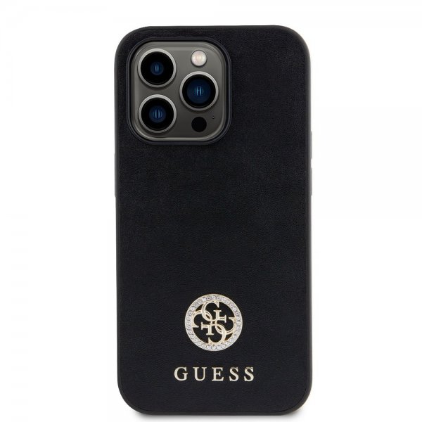 Guess iPhone 15 Pro Max Deksel Metal Logo Strass Svart