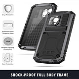 R-JUST iPhone 15 Pro Max Deksel Metall Støtsikker Svart