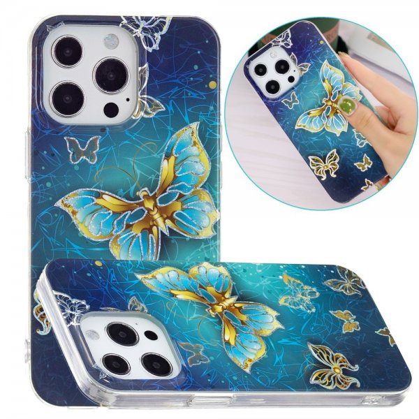 iPhone 15 Pro Max Deksel Motiv Glittersommerfugl