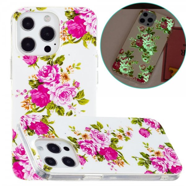 iPhone 15 Pro Max Deksel Motiv Rosor Hvit