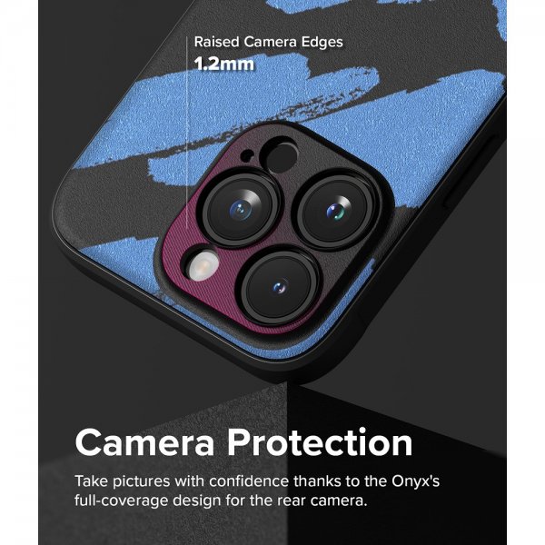 Ringke iPhone 15 Pro Max Deksel Onyx Design Blue Brush