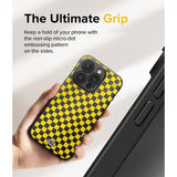 Ringke iPhone 15 Pro Max Deksel Onyx Design Checkerboard Yellow