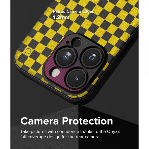 Ringke iPhone 15 Pro Max Deksel Onyx Design Checkerboard Yellow
