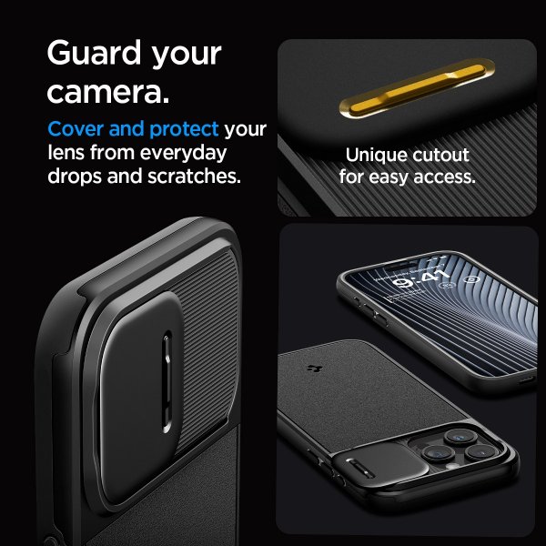 Spigen iPhone 15 Pro Max Deksel Optik Armor MagFit Svart