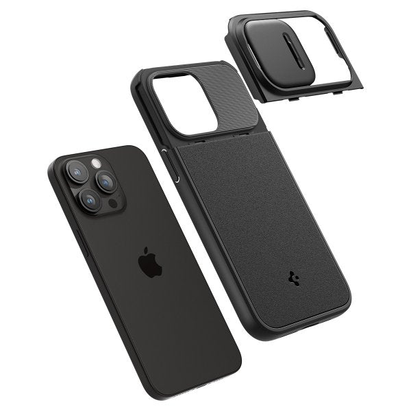 Spigen iPhone 15 Pro Max Deksel Optik Armor MagFit Svart