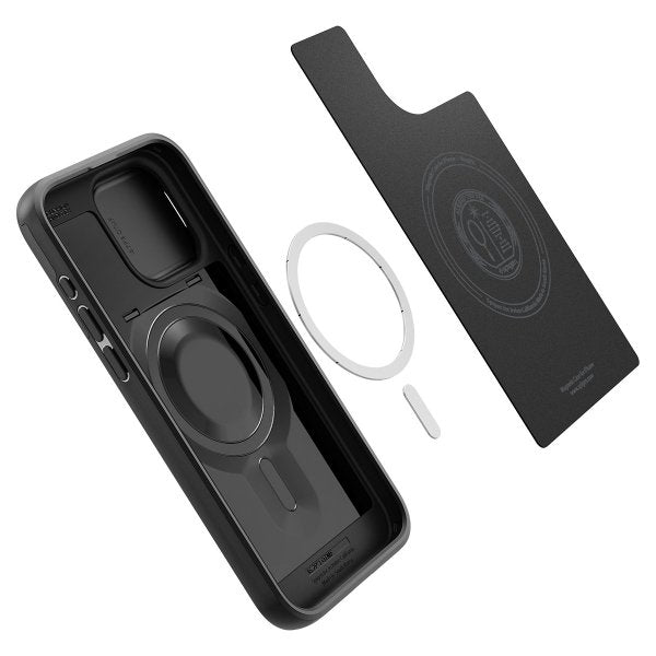 Spigen iPhone 15 Pro Max Deksel Optik Armor MagFit Svart