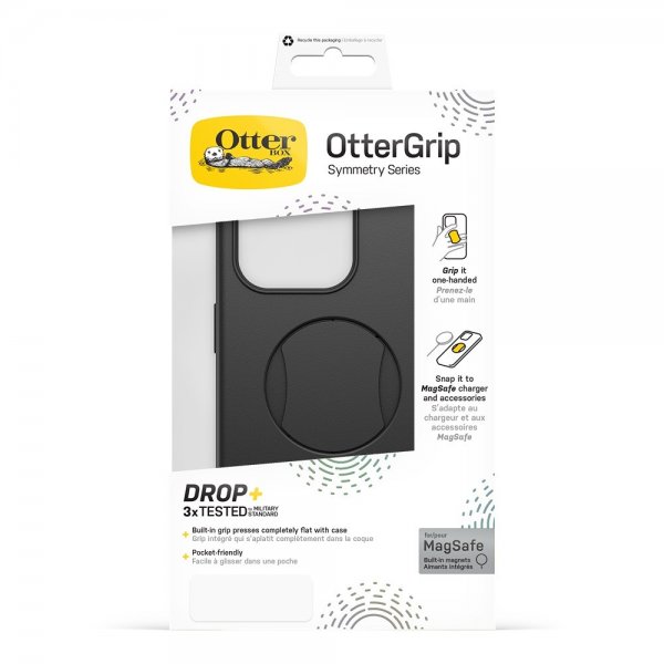 Otterbox iPhone 15 Pro Max Deksel OtterGrip Symmetry MagSafe Svart